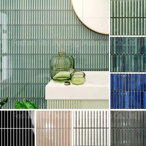 Piastrella a Mosaico in Porcellana Lucida a Strisce Lunghe Effetto Kit Kat per Rivestimenti Bagno, <span class=keywords><strong>Cucina</strong></span>, Pareti Doccia Hotel - Product Image 2