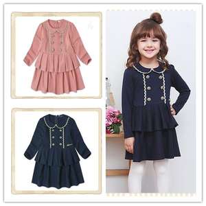 Ropa Infantil al por Mayor, Vestido Tipo Frock de Manga Larga con Cuello con Volantes para Niñas, Estilo Preppy, de Fabricante Chino - Product Image 2