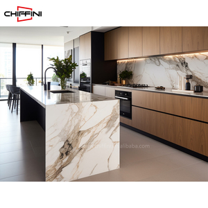 Trung Quốc căn hộ đã sẵn sàng để lắp ráp hiện đại màu xám sơn mài có độ bóng cao tủ bếp - Product Image 1