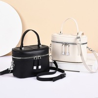 Tas Tote Wanita Kulit Asli Tahan Lama Ramah Lingkungan Vintage Trendi 2025 dengan Ritsleting untuk Perjalanan Musim Semi/Panas