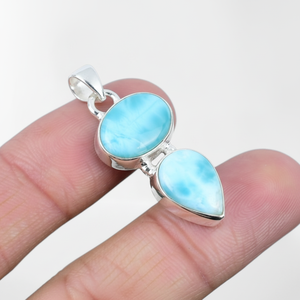 925เงินสเตอร์ลิงจี้อัญมณีรูปเครื่องปั่นด้ายลาริมาร์ดีไซน์จี้อัญมณีสำหรับสาวๆพร้อม925เครื่องประดับประทับ - Product Image 1