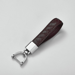 Car Keychain A3928 Lambskin Blue Leather Metal D <b>Ring</b> Keyring For <b>Men</b> Women Vehicle <b>Key</b> Accessory - Product Image 4