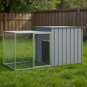 Gabbia per Conigli in Acciaio Zincato 78.7x35.8x39.4 Grigia, Cuccia per Animali da Esterno Resistente per Tutte le Stagioni - Product Image 2