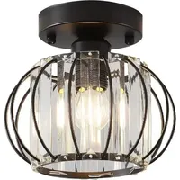 Plafonnier LED Moderne en Forme de Citrouille, Doré et Noir, Petit, à Intensité Variable, pour Couloir