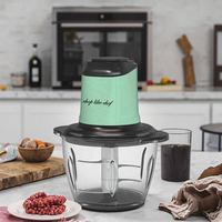Hachoir à viande électrique à lame en acier inoxydable 2L Mini robot de cuisine pour le ménage et le restaurant
