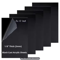 Plaque en acrylique noir pour découpe laser, format personnalisé, panneau PMMA opaque, plexiglas pour signalétique, gravure DIY, épaisseur 1/8 po (3 mm)