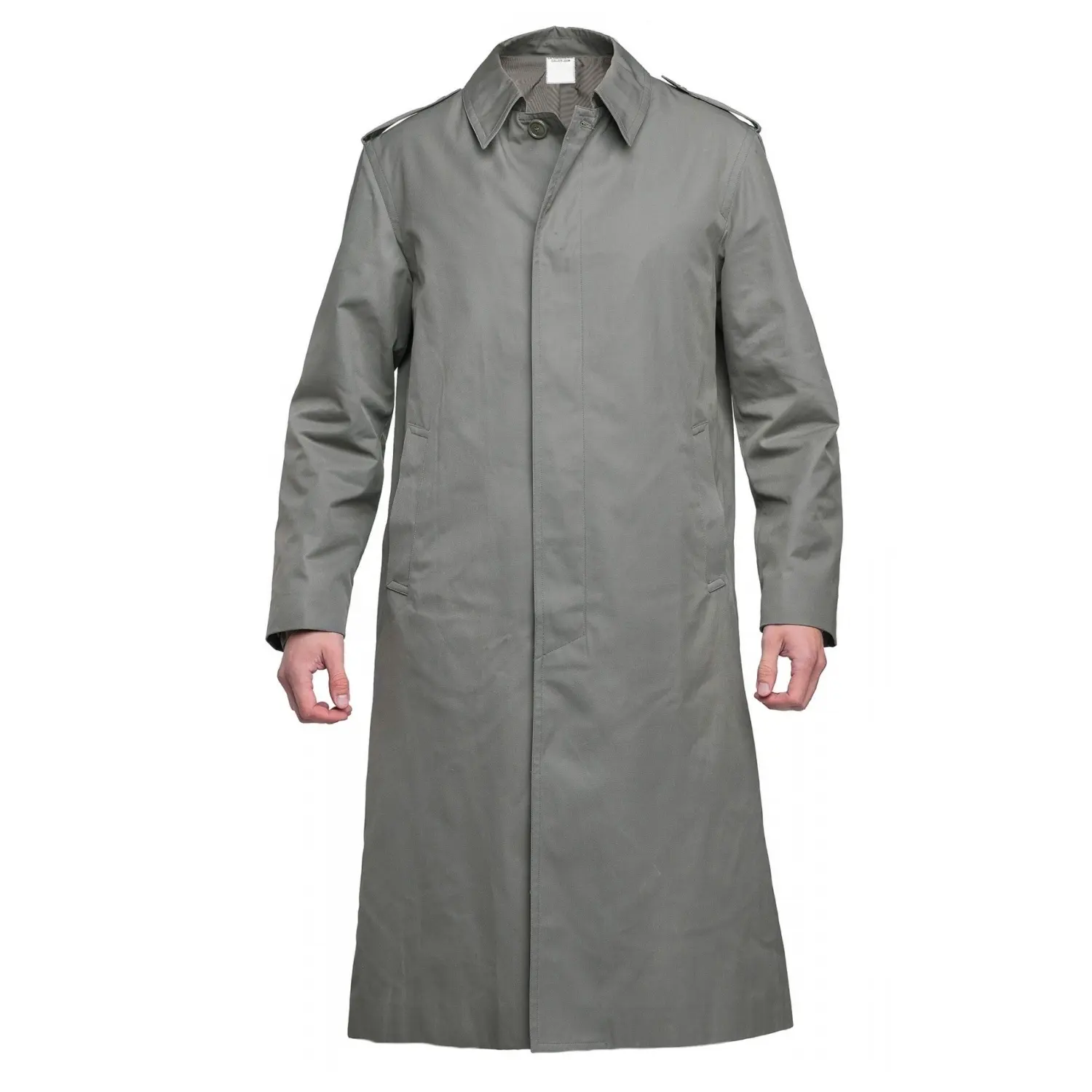 Capa de chuva de serviço mil francês genuína, casaco vintage de corpo inteiro cinza tático