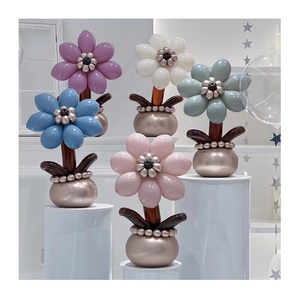 Bán Buôn Hạnh Phúc Sinh Nhật Đảng Trang Trí Helium Pastel Hoàng Hôn Màu Trắng Xanh Màu Xanh Lá Cây Hoa Oải Hương Bóng Bay Cao Su - Product Image 4