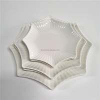 Utilisation au lave-vaisselle de porcelaine blanche Étoile de mer pentagonale plaque en relief restaurant plaque en céramique durable