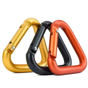 Keychains High Strength Aluminum Alloy Triangle-shape Screwgate Snap Hook Carabiner For Climbing