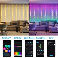 Rideau de lumières féériques programmable 400 LED, lumières intelligentes à pixels RGB, contrôle par application, texte DIY, lumières LED intelligentes pour décorations de Noël