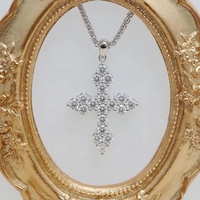 Collier pendentif croix en moissanite ronde VVS incolore, en argent sterling 925, bijoux hip-hop glacés, certifié par une tierce partie, tendance