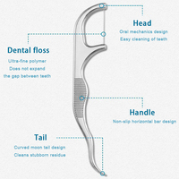 Ensemble de cure-dents en acier inoxydable, cure-dents réutilisables pour le nettoyage des dents, cure-dents portables, fil dentaire, nettoyant pour les dents, nettoyage buccal