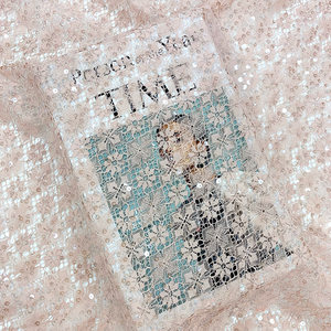 Tela de Encaje de Tul Francés con Lentejuelas y Bordado de Cordón de Poliéster Elegante al por Mayor para Lencería y Vestidos de Noche - Product Image 2