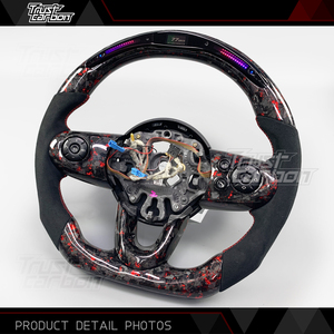 Volante Deportivo Personalizado de Fibra de Carbono Forjado Rojo con LED Inteligente para <span class=keywords><strong>Mini</strong></span> F54 F55 F56 F60 <span class=keywords><strong>Cooper</strong></span> <span class=keywords><strong>S</strong></span> JCW R50 2015-2026 - Product Image 4