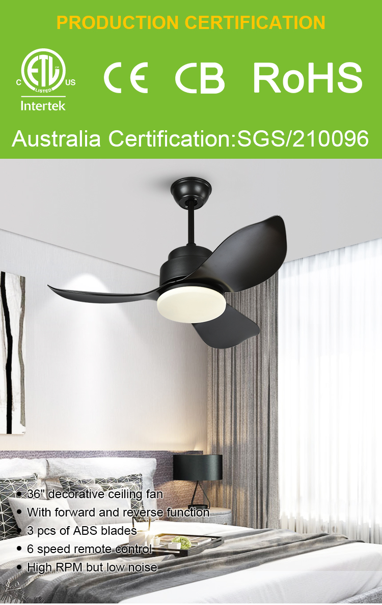 Breezelux Small size lovely style good quality popular color  bedroom decorative pendant fan light