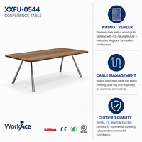 Bureau moderne écologique avec plateau en PVC, table d'ordinateur avec pieds en métal, coins arrondis, mobilier de bureau pour la maison et la villa