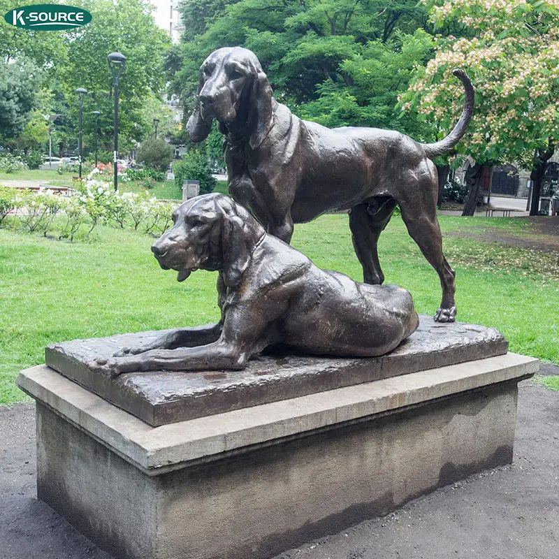 Outdoor life size brass Loyal Labrador statue Bronze dog sculpture