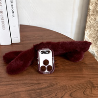 Nouvelle Coque de Téléphone Adorable en Peluche avec Oreilles de Lapin et Queue, pour iPhone 18 17 Pro Max 16 15 14, avec Dragonne Pompon et Housse de Protection