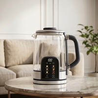 Bouilloire électrique en verre multifonction à double paroi avec écran couleur numérique 1,7 L 1500 W OEM/ODM
