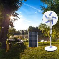 Ventilateur de table solaire rechargeable AC/DC de haute qualité 16/18 pouces avec minuterie 1H, alimenté par batterie, hauteur réglable, en plastique, pour extérieur
