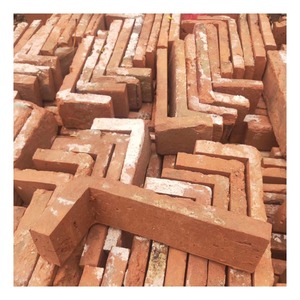 Chapa de ladrillo de arcilla fina para revestimiento de pared, hecha a mano, antigua, reciclada, roja - Product Image 1