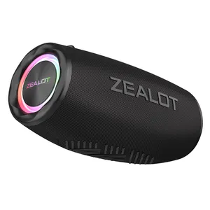 Haut-parleur de fête en plein air Zealot S87 Haut-parleur étanche sans fil RVB à lumière LED Bt Haut-parleur portable Bluetooth 80W Blue Tooth