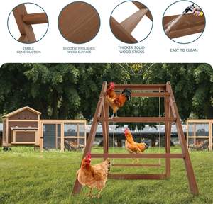 Wooden Chicken <b>Swing</b> Set and Perches for Farmhouses Chicken Toys and Bedding - Product Image 3