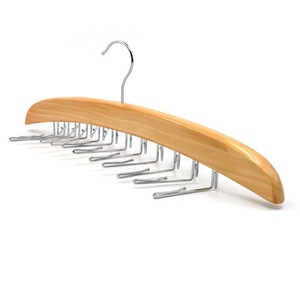 Wood Belt <b>Hanger</b> With Multiple Hooks For Ties Scarves Underwear <b>Space</b> <b>Saving</b> Organizer Rectangle Shape Hook Type - Product Image 3