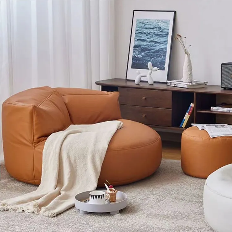 Sofa Linen Malas Besar dan Kecil Kursi Santai Kursi Bean Bag Puff Fuzzy Tatami Sofa Ruang Tamu Kamar Tidur Obrolan Kasual