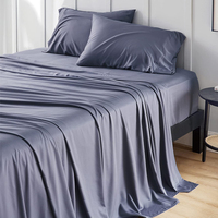 Parure Lit Jogo Cama 4PCS Luxe 100% Ensemble de draps en bambou Draps de lit