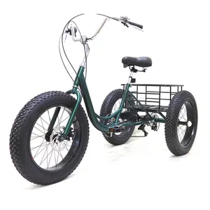 24 Zoll Adult Steel Frame Triciclo Fett 3 Rad Trike Cargo Pedal Schnee Dreirad