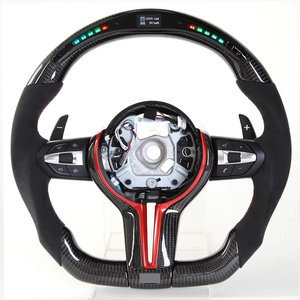 Volant sport en cuir et fibre de carbone personnalisé pour M3/M4/M5 avec lumières LED - Gamme complète de voitures modifiées - Product Image 2