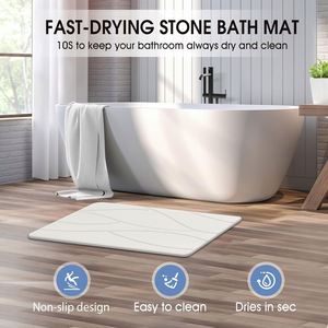 Tapis de bain en diatomite à séchage rapide, design personnalisé, moderne, écologique, avec motif géométrique pour la salle de bain - Product Image 3