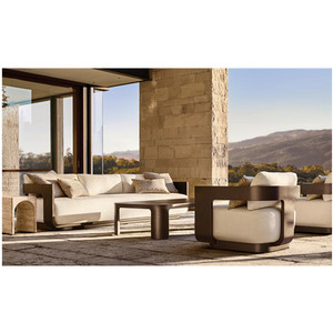 Juego <span class=keywords><strong>de</strong></span> sofás <span class=keywords><strong>de</strong></span> aluminio <span class=keywords><strong>de</strong></span> lujo para exteriores con cómodos cojines, <span class=keywords><strong>muebles</strong></span> <span class=keywords><strong>de</strong></span> jardín personalizados para hoteles, patios, parques, Apartamentos - Product Image 1