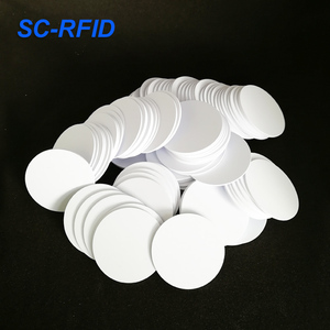 Etiqueta de Chip RFID NFC 215, resistente al agua, PVC, 504 <span class=keywords><strong>bytes</strong></span>, ISO/IEC 14443, tarjeta adhesiva para monedas, respaldo, Control de acceso de 25mm - Product Image 3