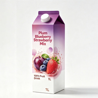 Private Label Ondersteunde Verse Pruimen Blauwe Bessen Aardbeien Gemengde Fruitdrank Sappig Gebalanceerde Zoetzure Smaak Bessendrank