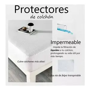 Protector de Colchón Impermeable Vianney 1 1/2 Plaza, Protector de Cama Impermeable para Adultos, Estilo Minimalista - Product Image 4