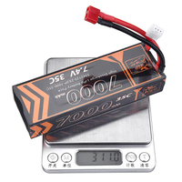 Batterie au Lithium polymère avec coque Rechargeable pour voitures télécommandées 2S 35C 7000mAh 7.4V batterie à haut débit
