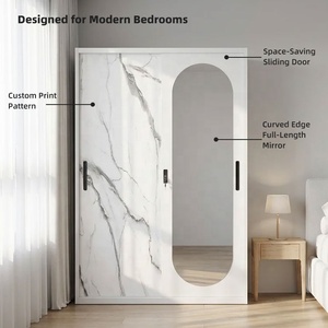 Armoire en acier verrouillable avec deux portes coulissantes, finition en tissu coloré, personnalisable pour l'impression, mobilier de <span class=keywords><strong>chambre</strong></span> - Product Image 1