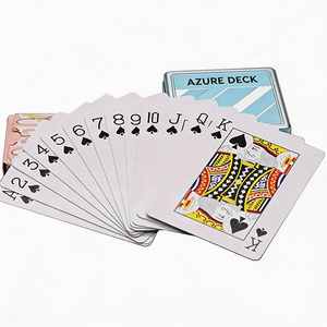 Cartes à jouer de luxe personnalisées, finition lin, estampage à chaud or, logo personnalisé, cartes de poker avec boîte de rangement pour cadeau, casino, vente en gros - Product Image 4
