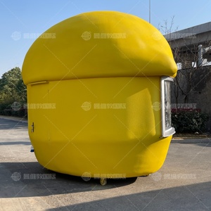 Food Truck a Forma di Limone, Carretto Mobile Creativo per Snack, Rimorchio Alimentare Personalizzato in Vetroresina a Forma di Limone, Veicolo per Vendita di Cibo da Strada all'Aperto - Product Image 3