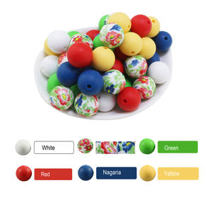 Vente chaude 100 pièces couleur mélangée perles en PVC de <span class=keywords><strong>silicone</strong></span> personnalisées <span class=keywords><strong>lot</strong></span> de gros pour porte-clés stylos focaux avec taille 15MM - Product Image 6