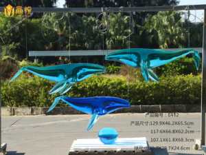 JingYue, arte colgante de resina transparente personalizado, decoración de delfines, sala de estar, artesanía grande hecha a mano para decoración de vestíbulo de Hotel - Product Image 4