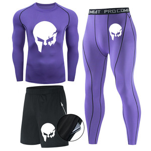 Ensemble de <span class=keywords><strong>sport</strong></span> 3 pièces pour hommes, séchage rapide, T-shirt, vêtements d'entraînement, Leggings de course, collants musculaires de <span class=keywords><strong>grande</strong></span> <span class=keywords><strong>taille</strong></span>, été - Product Image 6