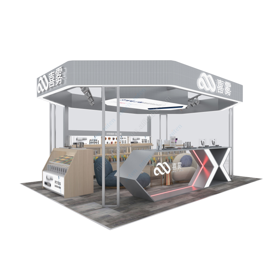 Custom Modern Boutique Perfume Display Stand Arylic Material With LED Lighting For Mall Cosmetics Kiosk Booth Glass Showcase