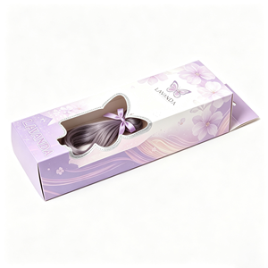 Boîtes en papier personnalisées de luxe avec impression de logo pour accessoires de perruque, emballage d'extensions de cheveux avec fenêtre transparente - Product Image 2