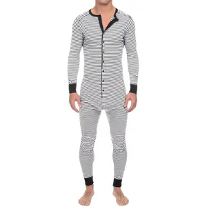 One Piece Maiyifu-GJ Men's Long Sleeve Pajamas Striped Ultra Soft - Main Image
