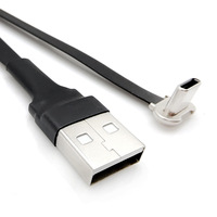 Cable Plano Flexible USB-A a Tipo C en Ángulo Recto de 200 mm, Cable Plano Fino FPV para Carga Rápida y Sincronización de Datos