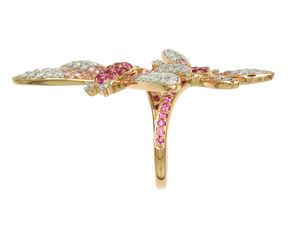 New beautiful dragonfly ring inlaid with zircon gold-plated/silver <b>large</b> ring ladies ring wholesale - Product Image 2